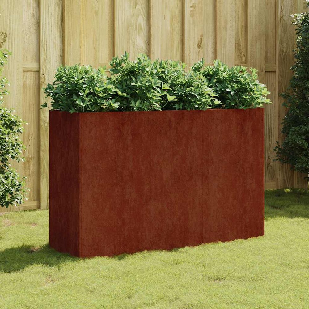Jardinière haute en acier corten pour potager 120x40x80 cm