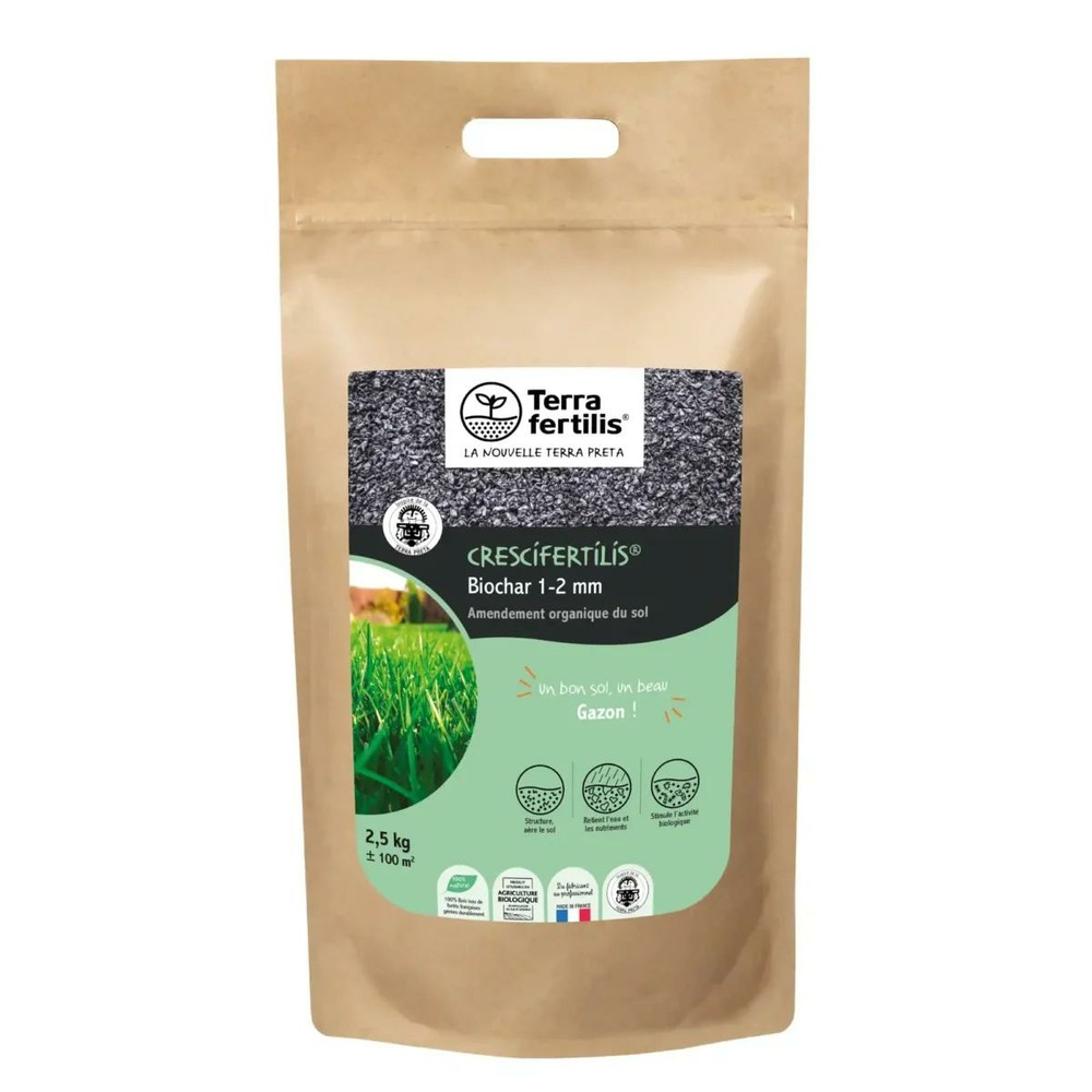 Biochar crescifertilis 1-2 mm fertilisant - sac de 2,5kg