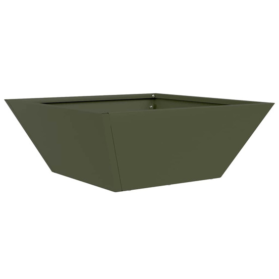 Cache-pot de jardin vert olive 40 x 40 x 15 cm