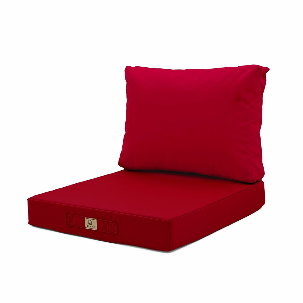 Coussins pour salon de jardin déhoussable 60x70cm rouge