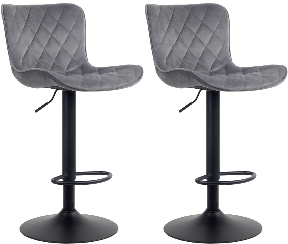 Lot de 2 tabourets de bar emma velours
