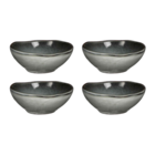 Mica decorations vaisselle tabo - 8x8x3 cm - céramique - gris - set de 4