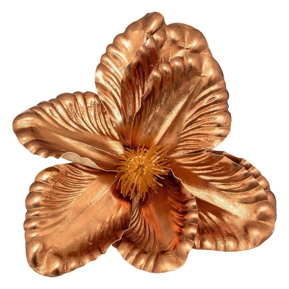 Sujet magnolia h.22cm cuivre et vert