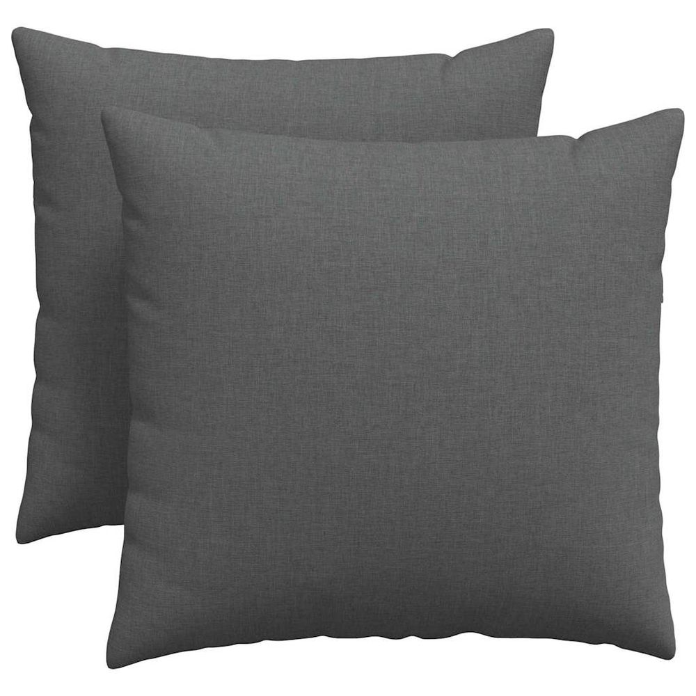 Coussins de canapé 2 pc tissu gris foncé 50 x 50 cm