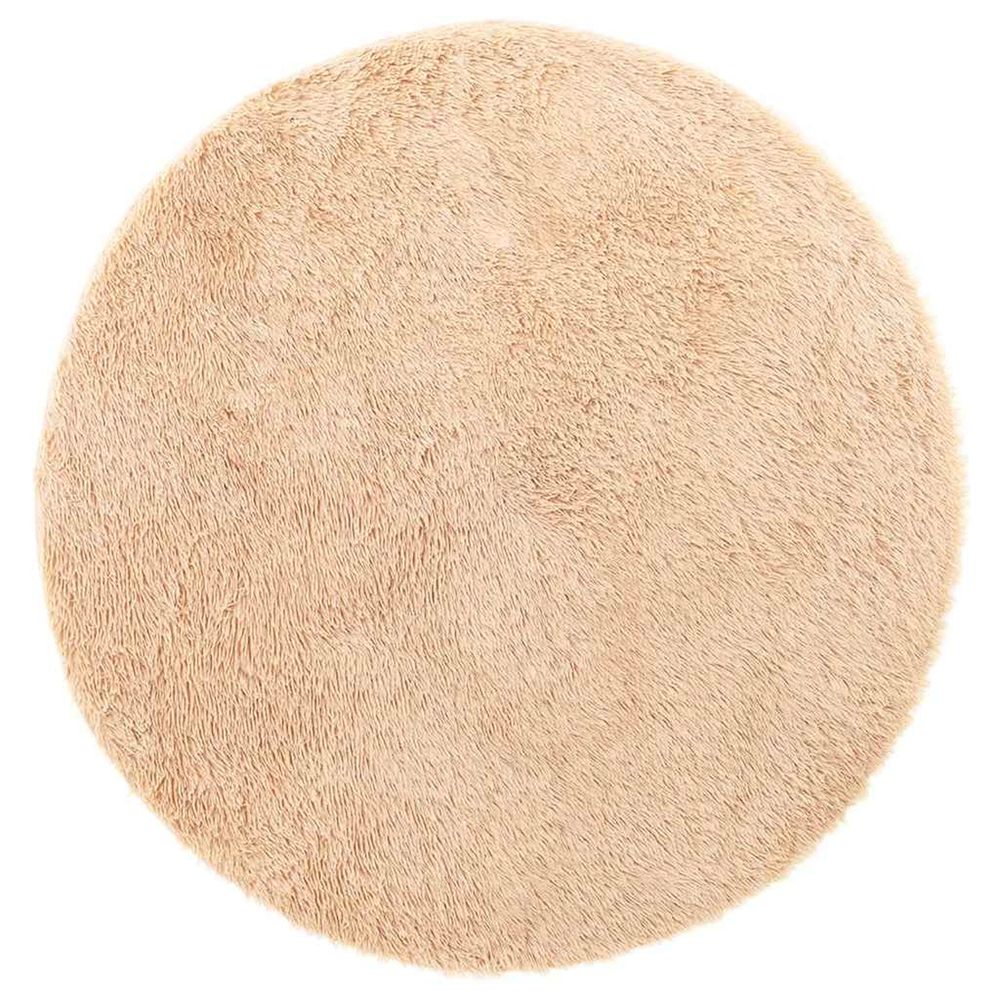 Tapis shaggy à poils longs navarra beige 240x240 cm polyester