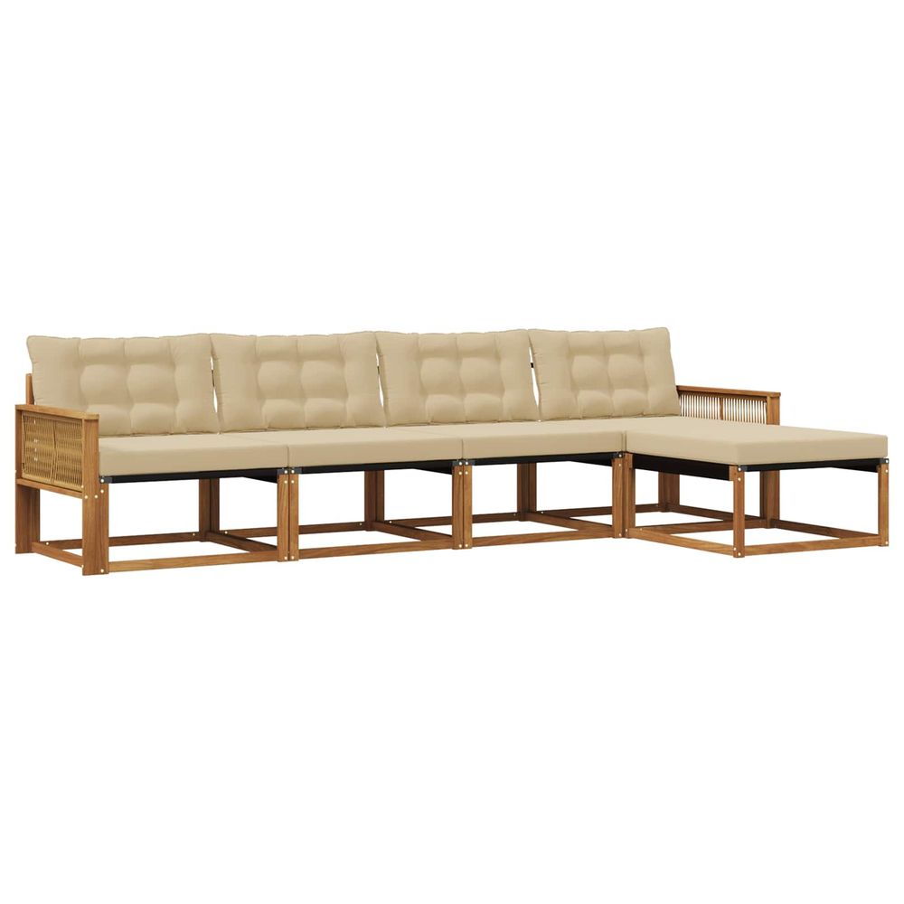 Ensemble de canapés d'extérieur 5 pc naturel et beige