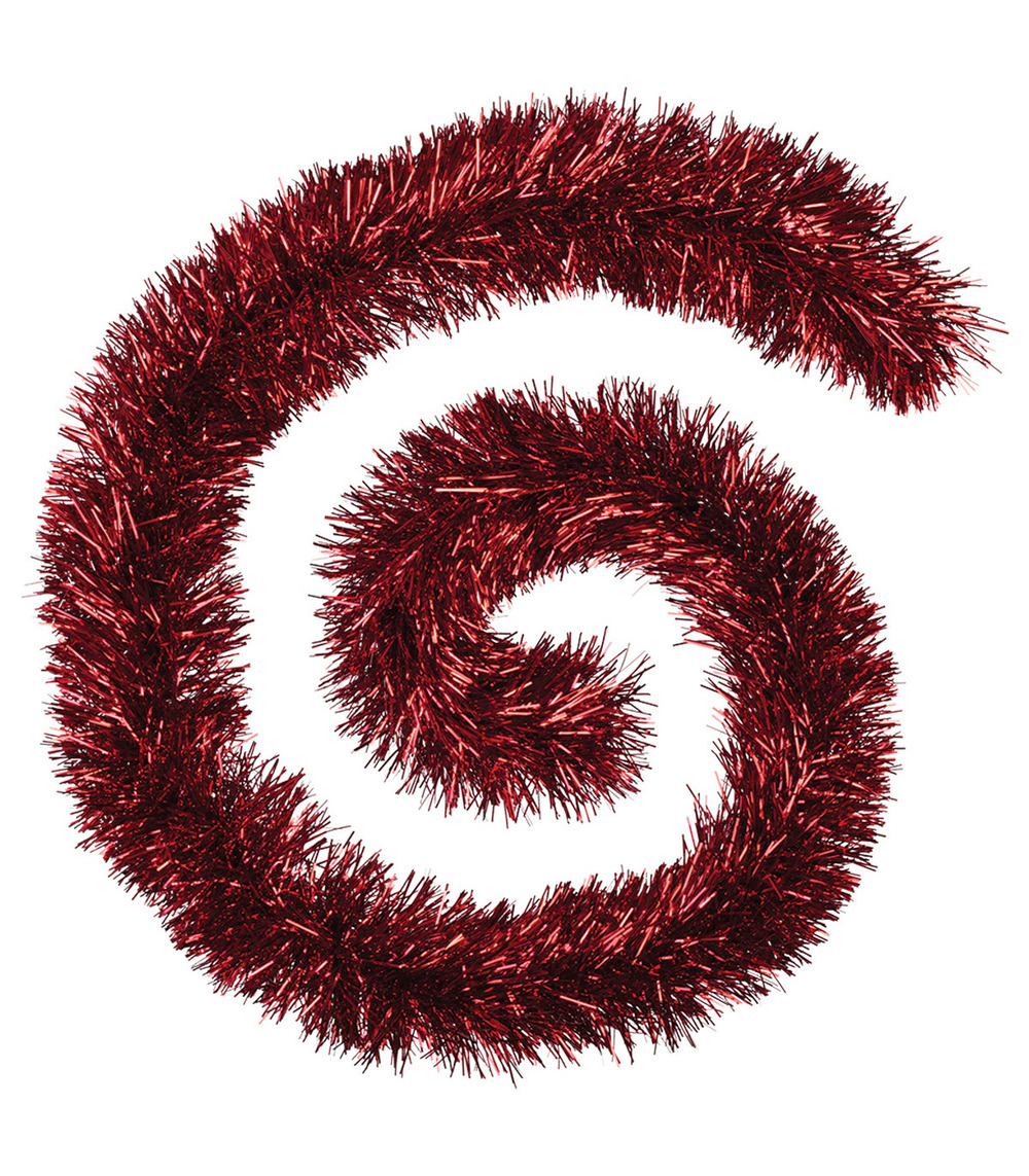 Guirlande de noël boa large 15 cm rouge longueur 2 mètres