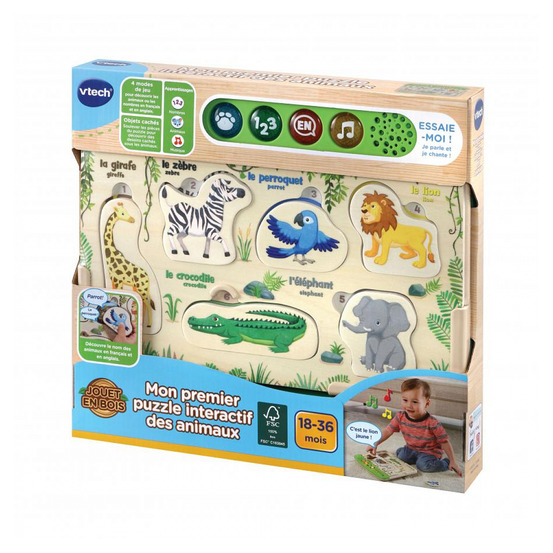 Puzzle interactif des animaux pour bébés - développement de la motricité fine