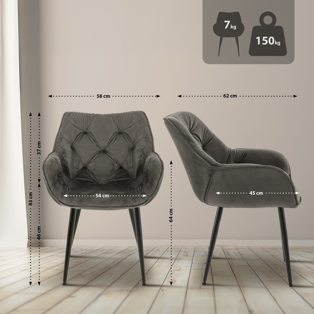 Chaise tanna velours