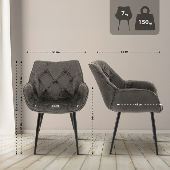 Chaise tanna velours