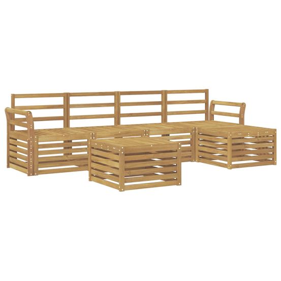 Ensemble de canapés d'extérieur 6 pc blanc bois d'acacia massif