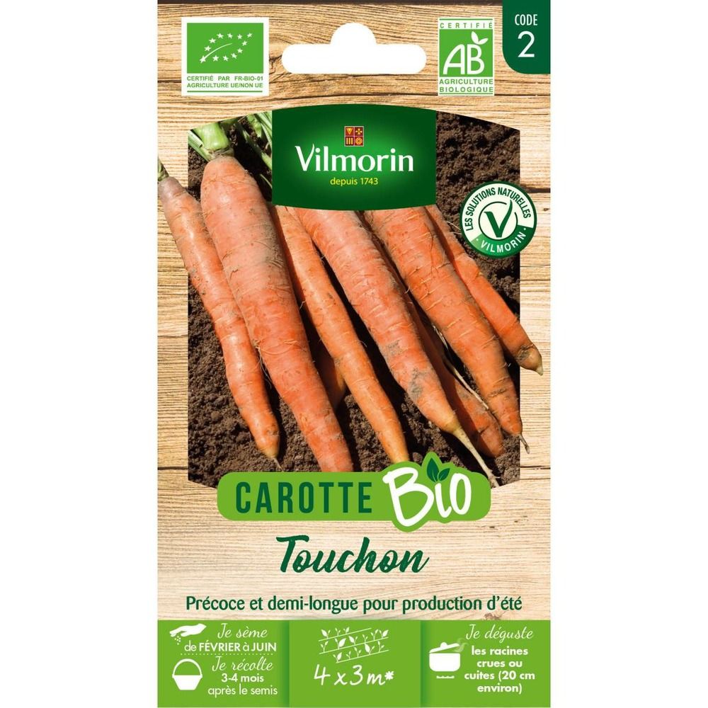Sachet graines carotte touchon bio