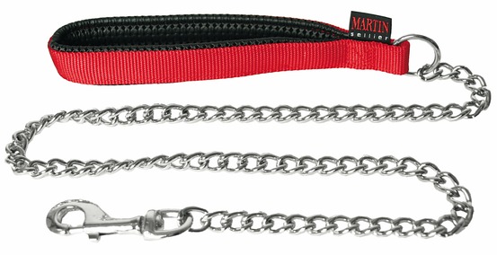Martin sellier - laisse en chaîne pour chiens en nylon martin sellier - collection nylon uni - laisse avec une poignée confort