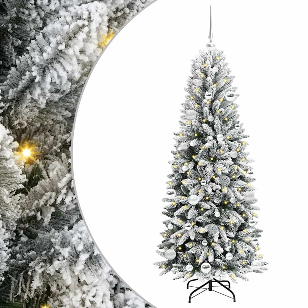 Sapin de noël artificiel avec 150 led avec support blanc 150 cm