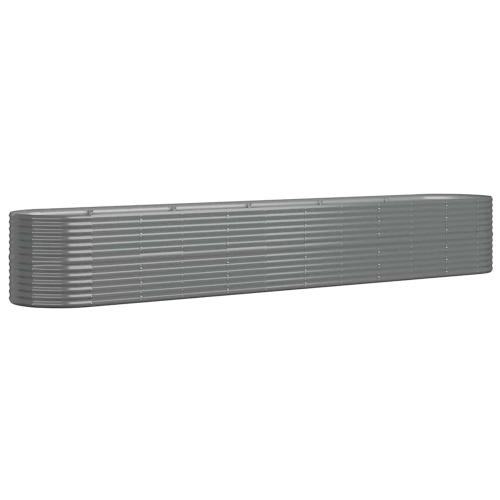 Lit surélevé de jardin acier galvanisé 440x80x68 cm gris
