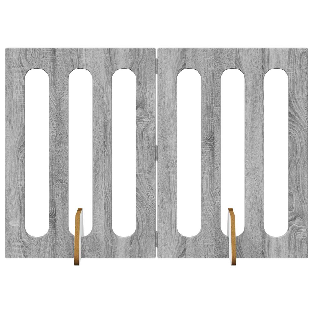 Clôture pliable pour animaux 2 pc sonoma gris bois d'ingénierie