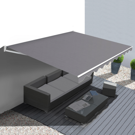 Store banne manuel 3,80x3 m gris anthracite