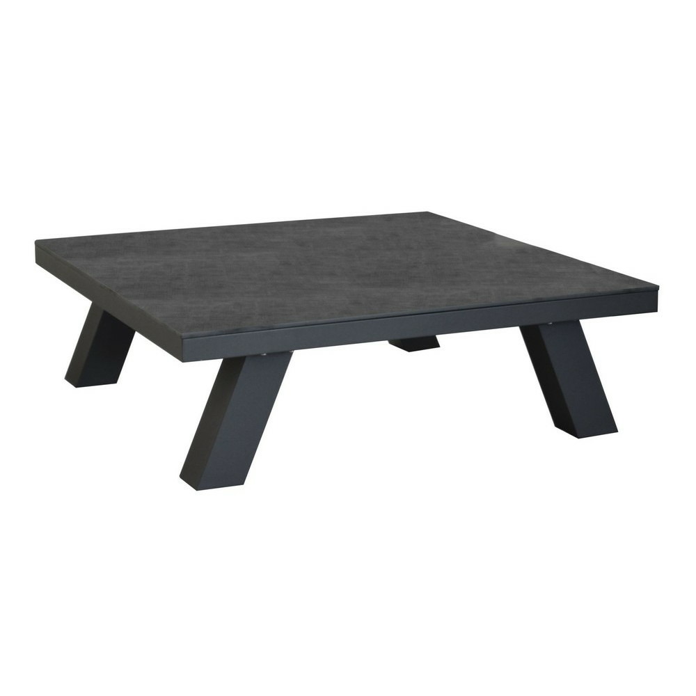 Table basse de jardin loft, plateau trespa® alu/hpl - graphite/anthracite 90 x 30 x 90 cm