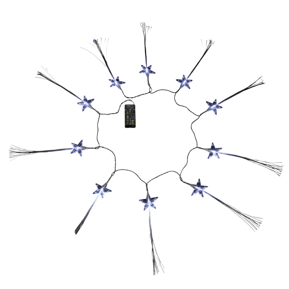 Guirlande lumineuse led étoiles fibre optique 10 led blanc