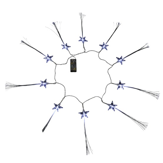 Guirlande lumineuse led étoiles fibre optique 10 led blanc