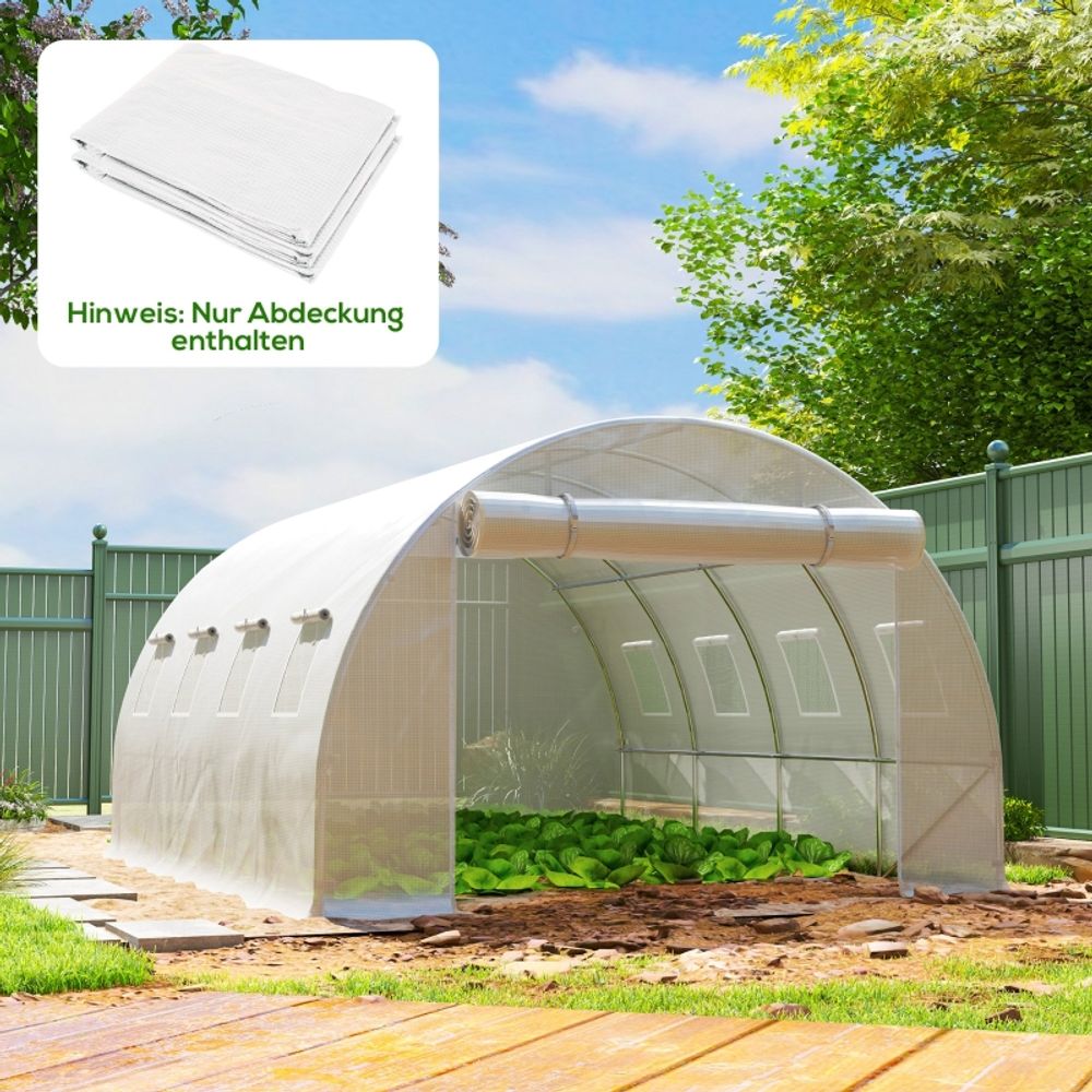 Bâche serre rechange polyéthylène jardin potager protection intempéries 400x300x200cm blanc - comfortxl outdoor living