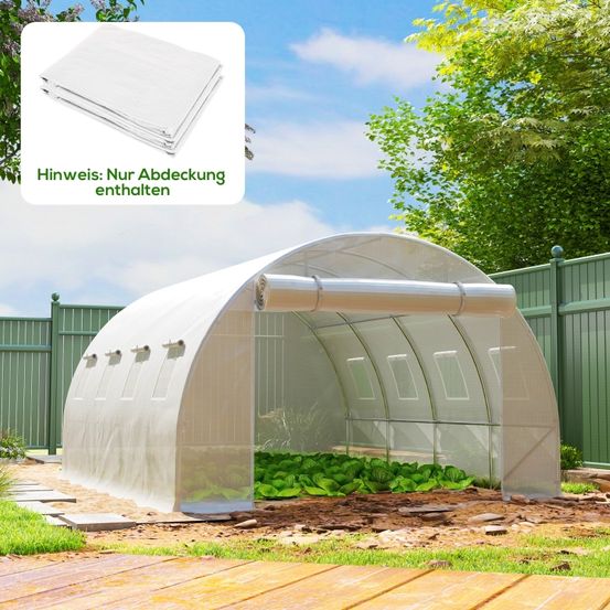 Bâche serre rechange polyéthylène jardin potager protection intempéries 400x300x200cm blanc - comfortxl outdoor living
