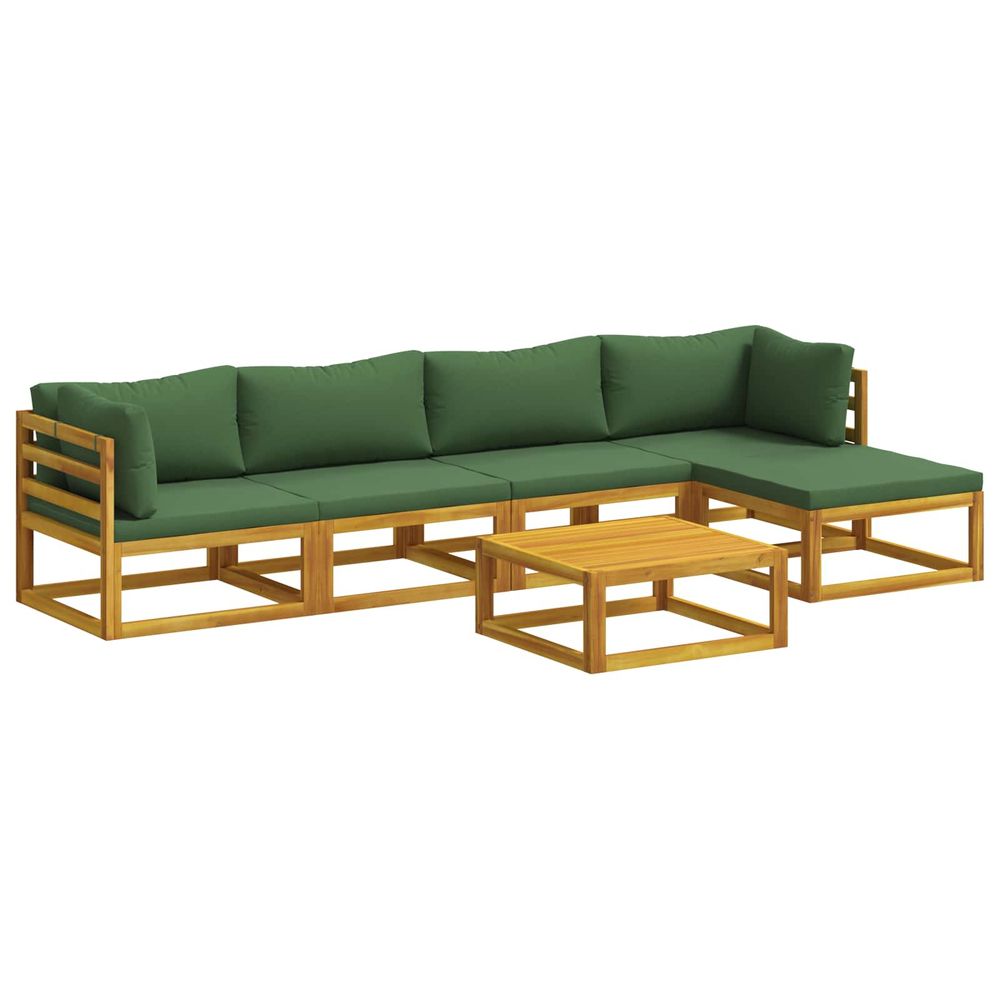 Ensemble de canapés 6 pc naturel bois d'acacia massif