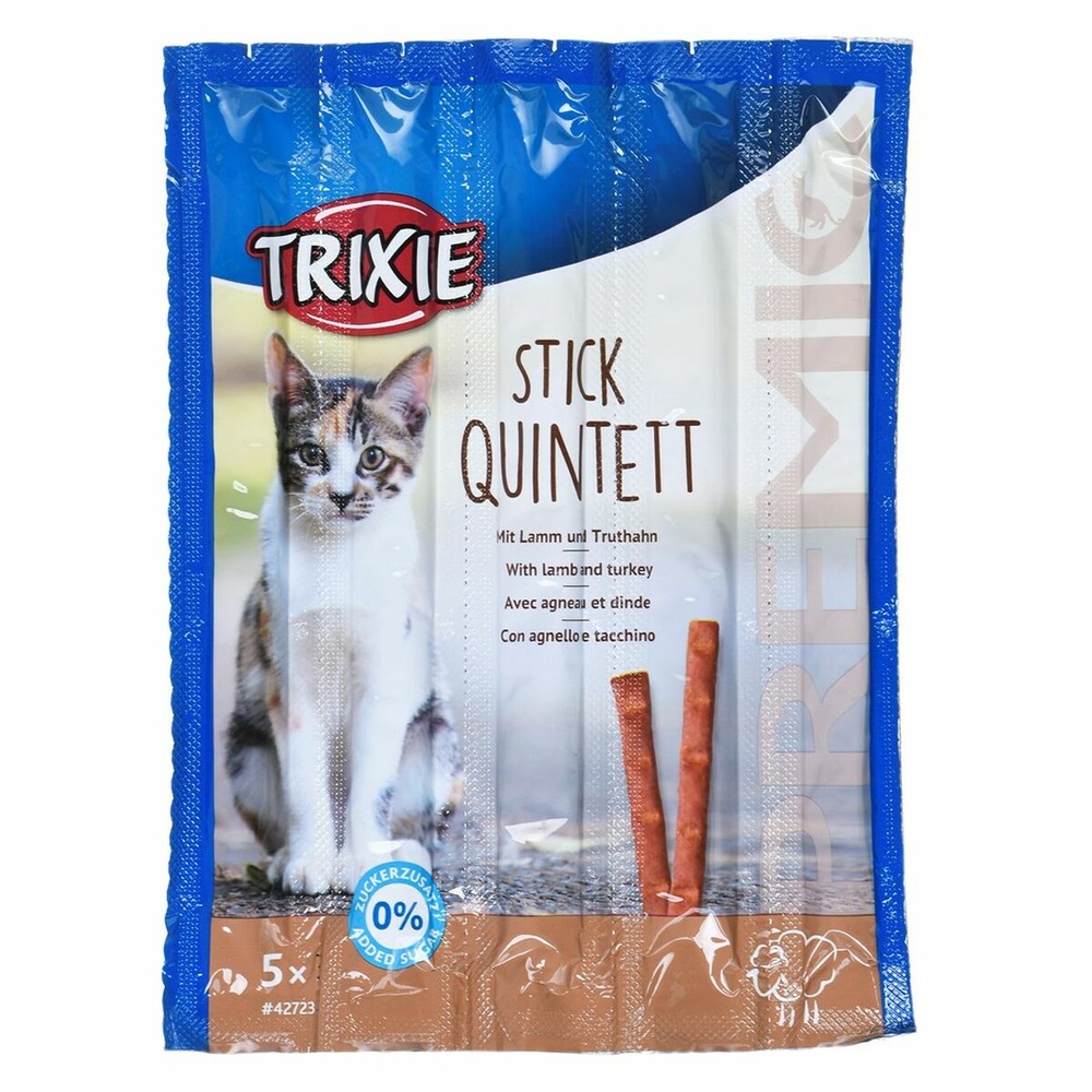 Collation pour chat trixie 5 x 5 g saumon dinde agneau foie oiseaux