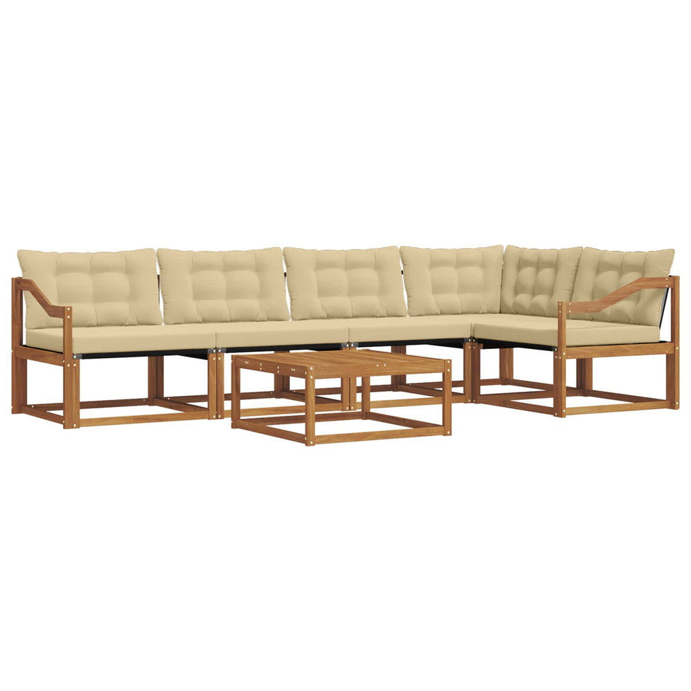 Ensemble de canapés d'extérieur 6 pcs naturel et beige