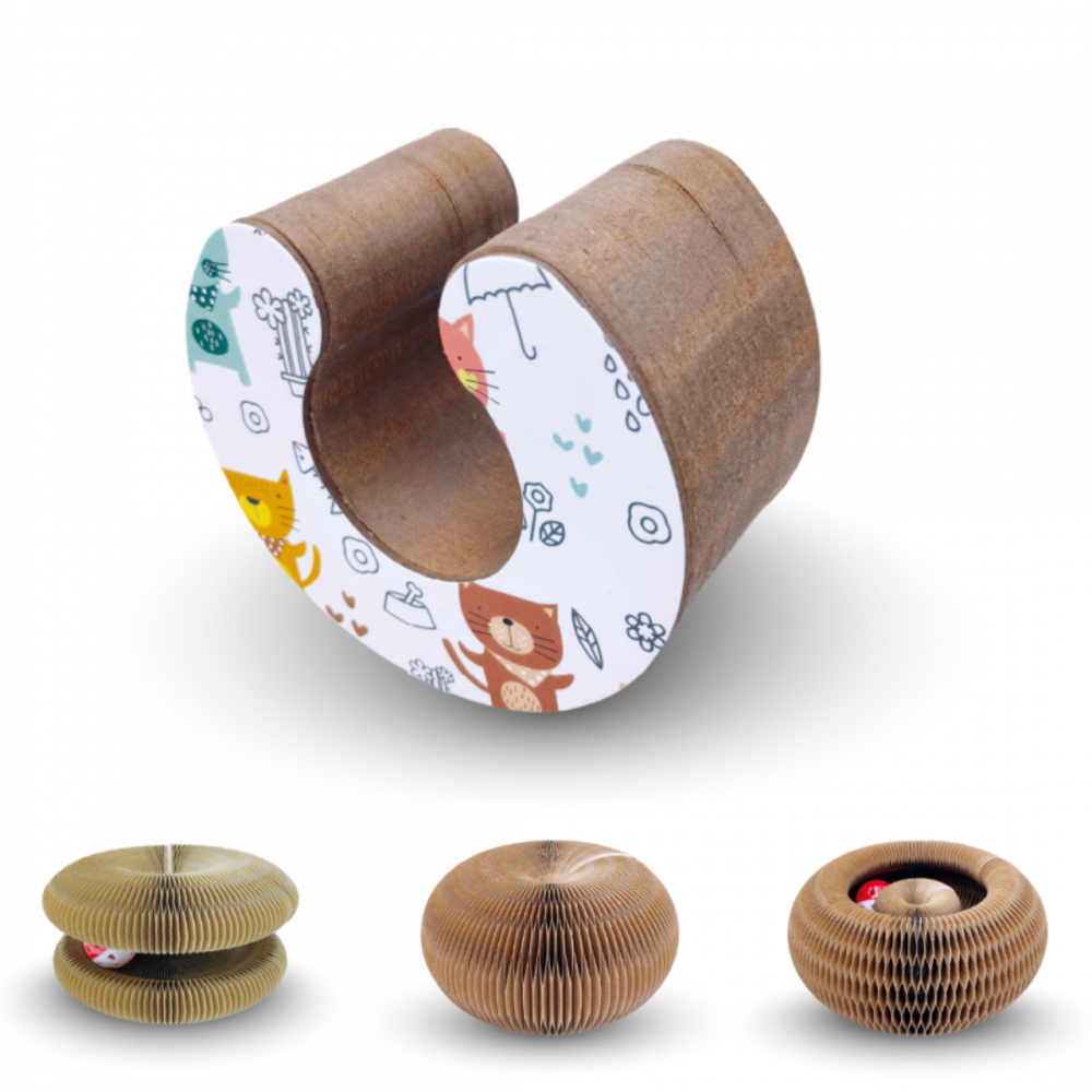 Jeu grattoir pour chat - griffoir en carton recyclé