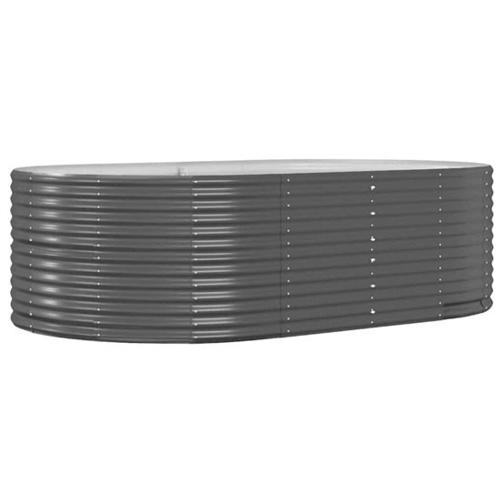 Jardinière d'extérieur surélevée anthracite 212 x 140 x 68 cm acier galvanisé