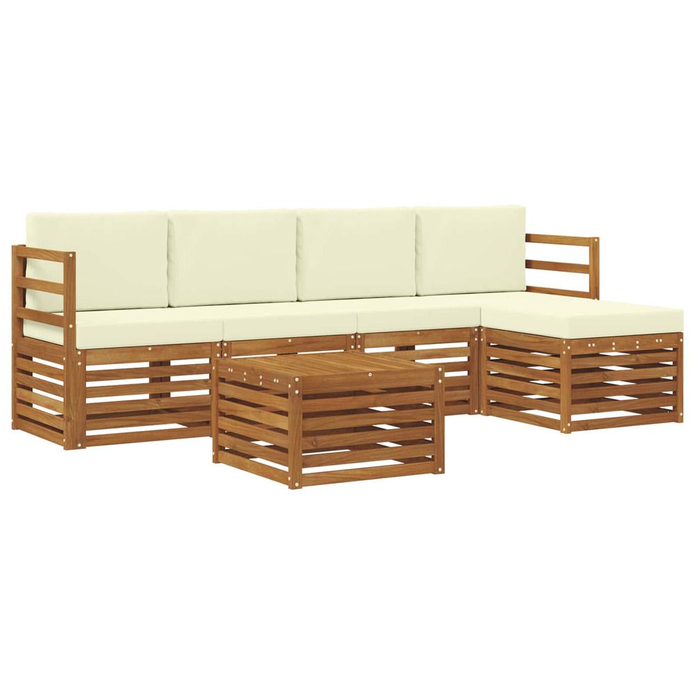 Ensemble de canapés d'extérieur 6 pc naturel et crème