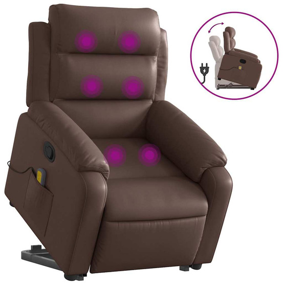 Fauteuil inclinable de massage marron similicuir