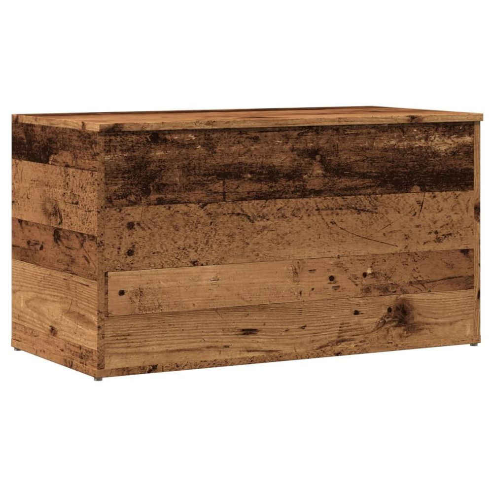 Coffre de rangement vieux bois 84x42x46 cm bois d'ingénierie