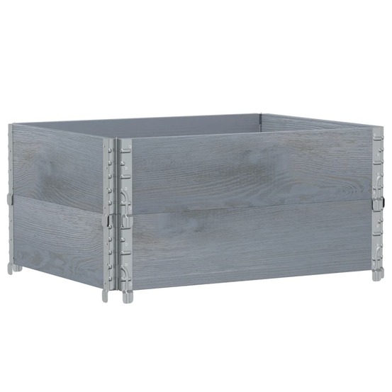 Jardinière bac lit surélevé plantes fleurs terrasse jardin 80 x 60 cm bois massif de pin gris