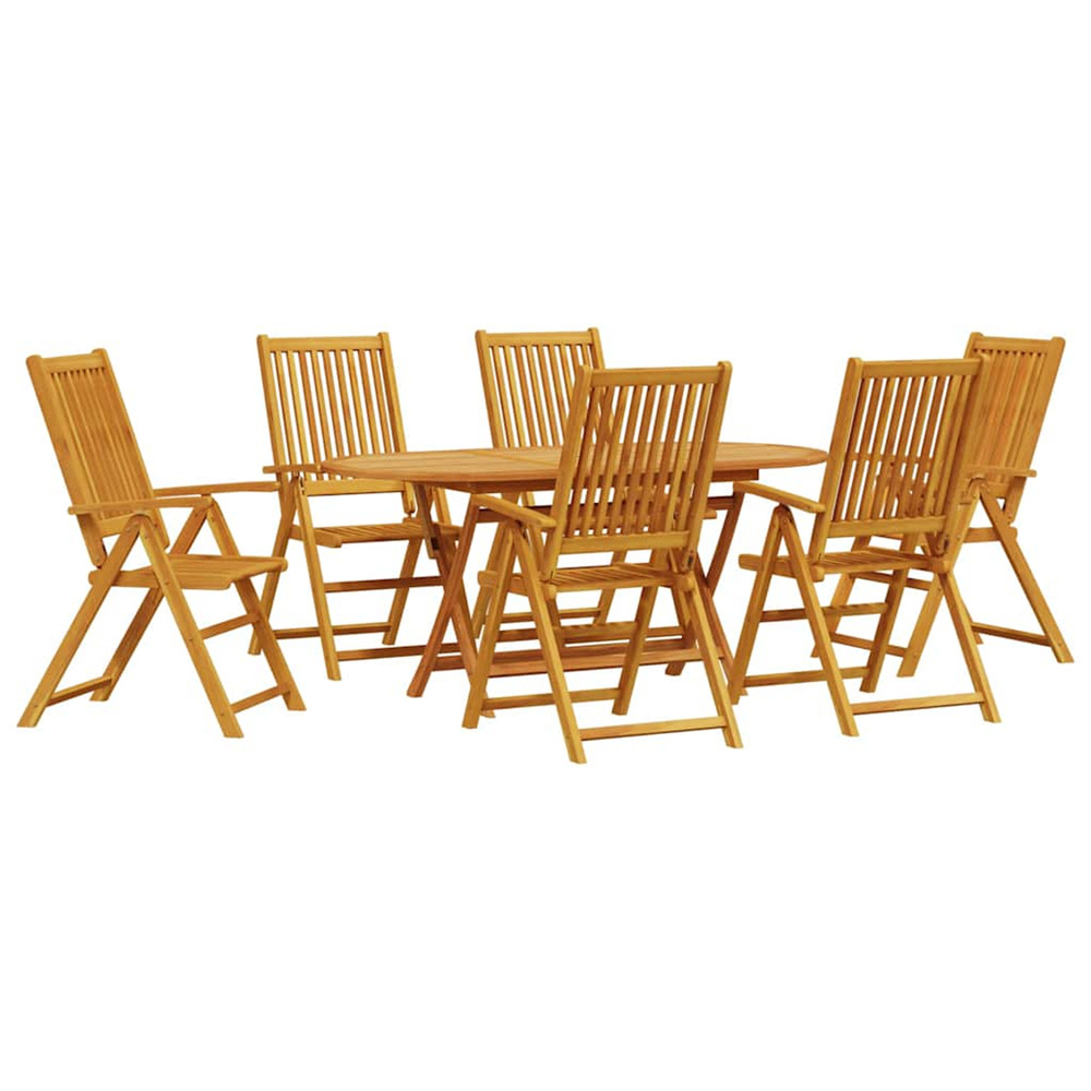 Ensemble de salle à manger pour jardin 7 pcs marron