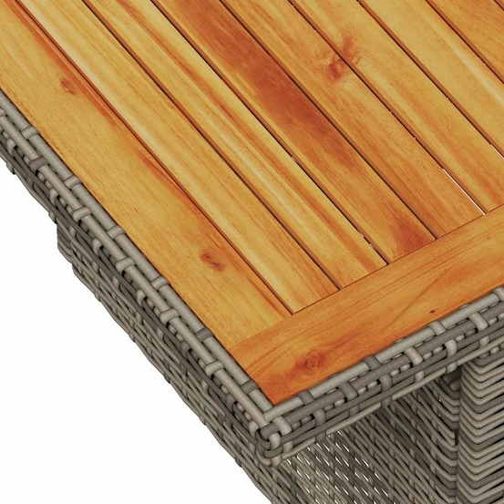 Salon de jardin avec coussins 7 pcs gris résine tressée acacia