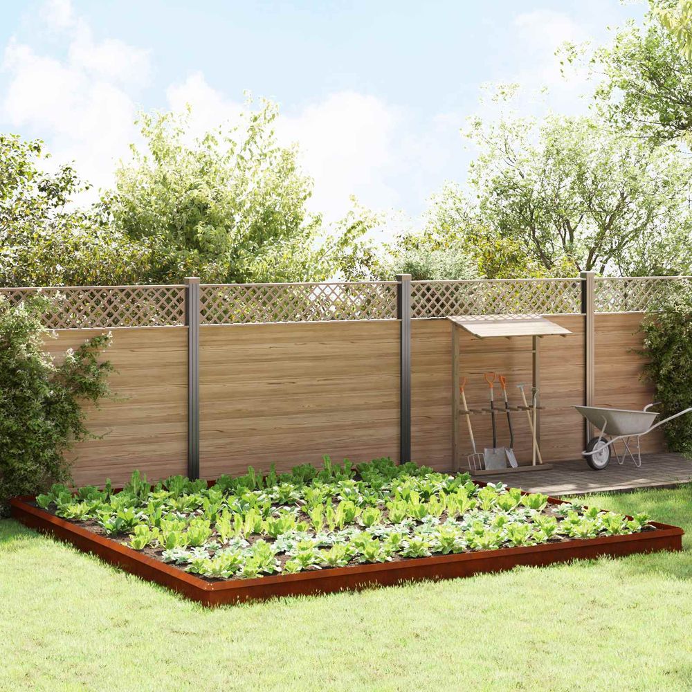 Clôture anti-limaces acier jardin protection plantes 100x25cm rouillé