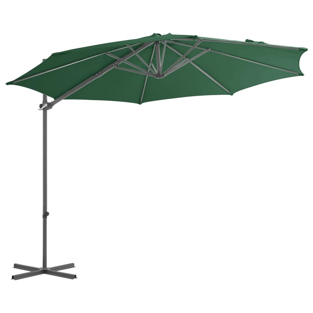 Parasol mobilier de jardin avec base portable diamètre 3 m vert