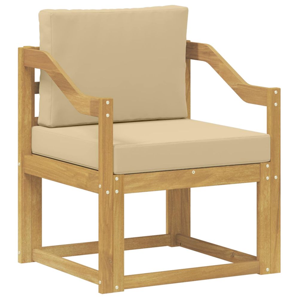 Canapé d’extérieur polyester blanc et beige