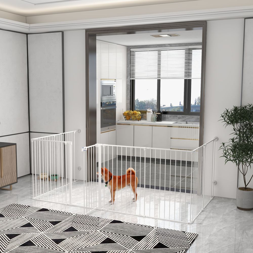 Enclos parc pour chien plastique intérieur barrière modulable 154x90cm blanc - comfortxl outdoor living