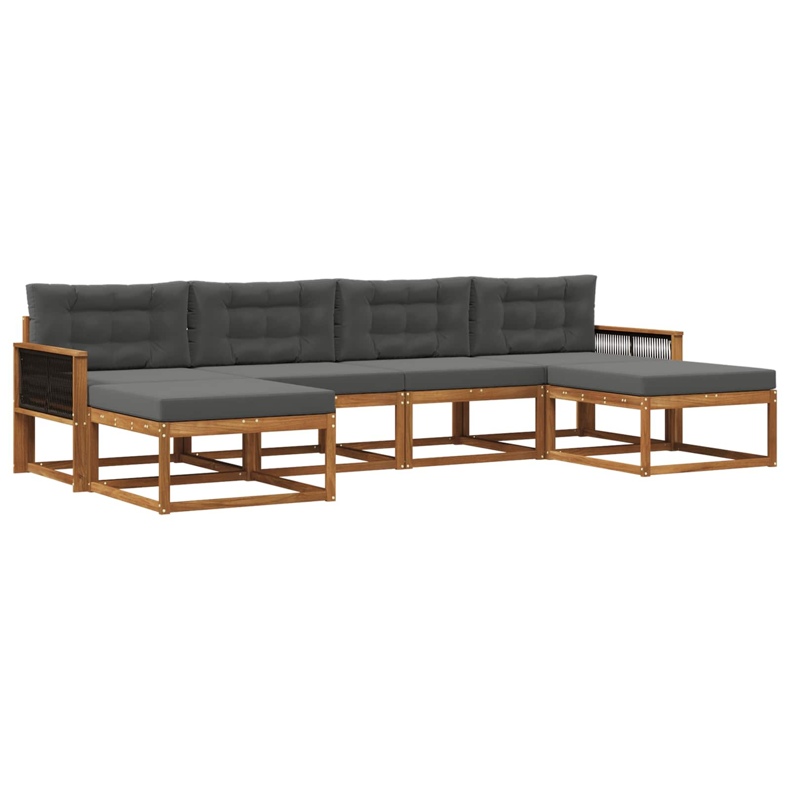 Ensemble de canapés d'extérieur 6 pcs naturel et anthracite