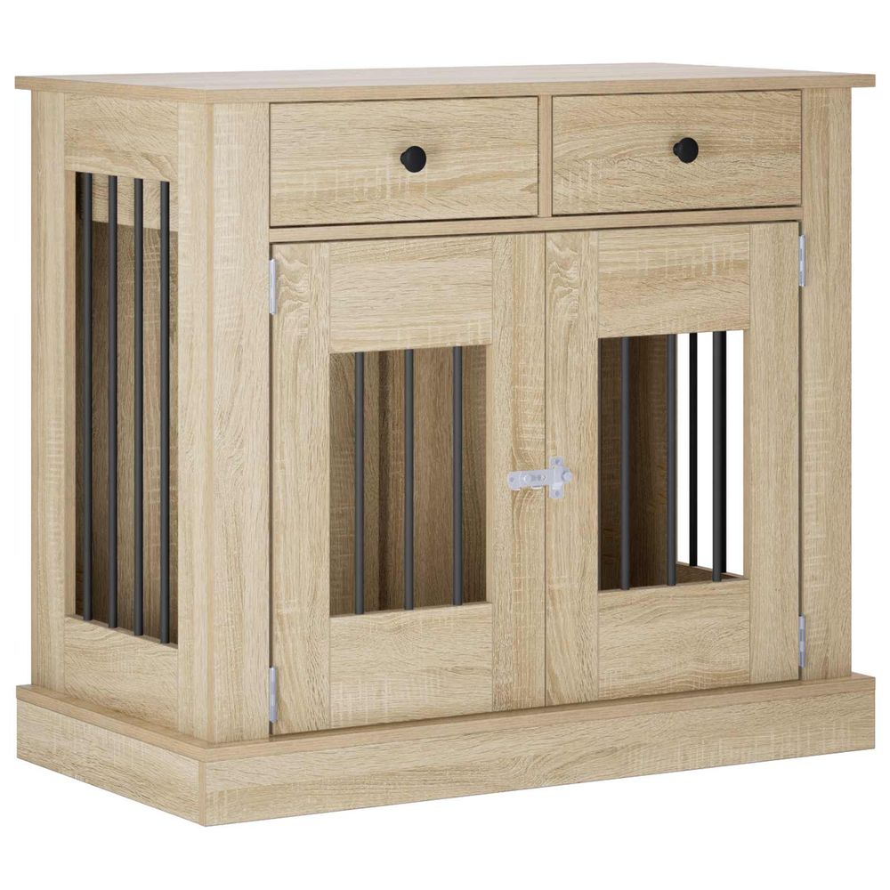 Meuble de cage pour chien chêne sonoma 90 x 47,5 x 80 cm