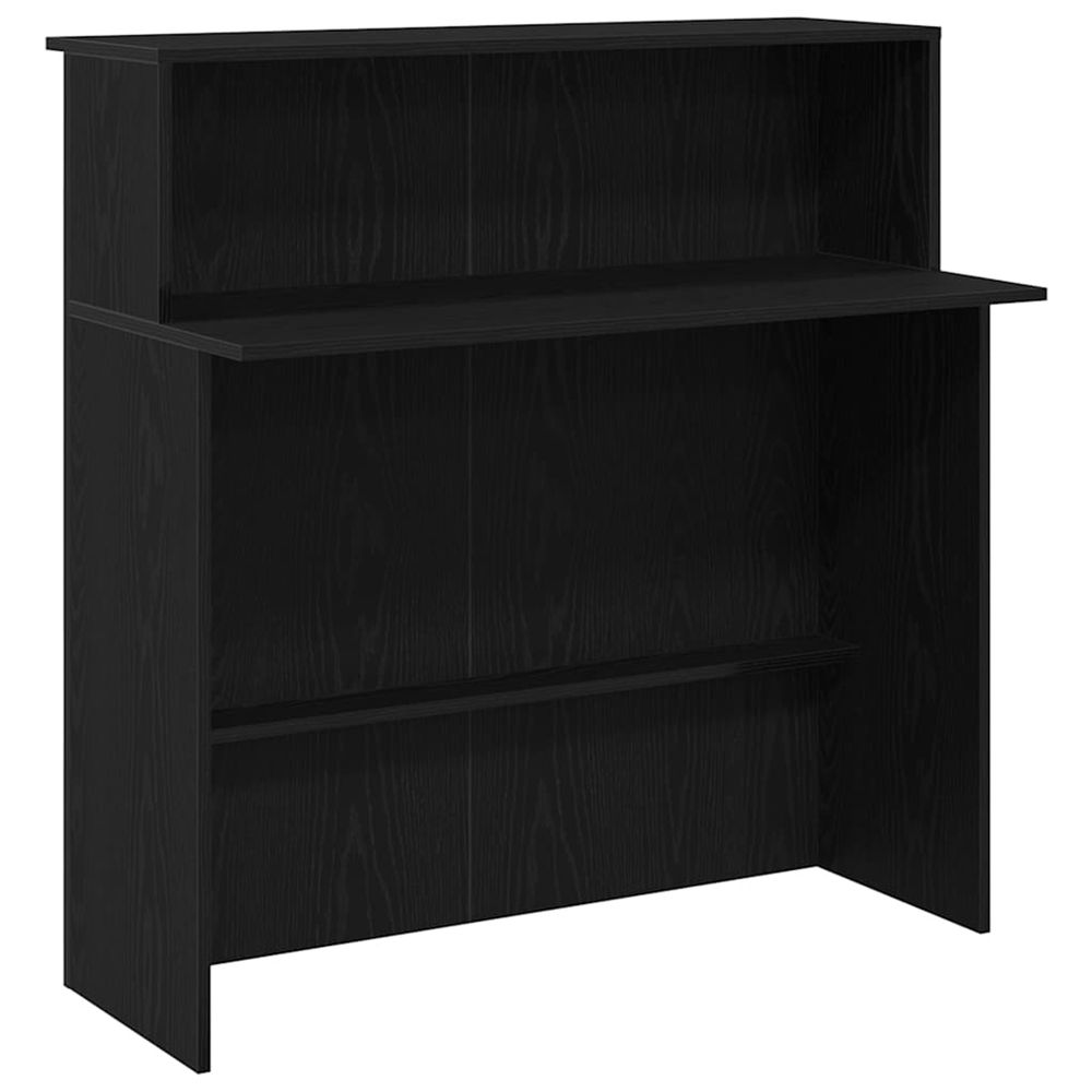 Bureau de réception noir 100x50x103,5 cm bois d'ingénierie