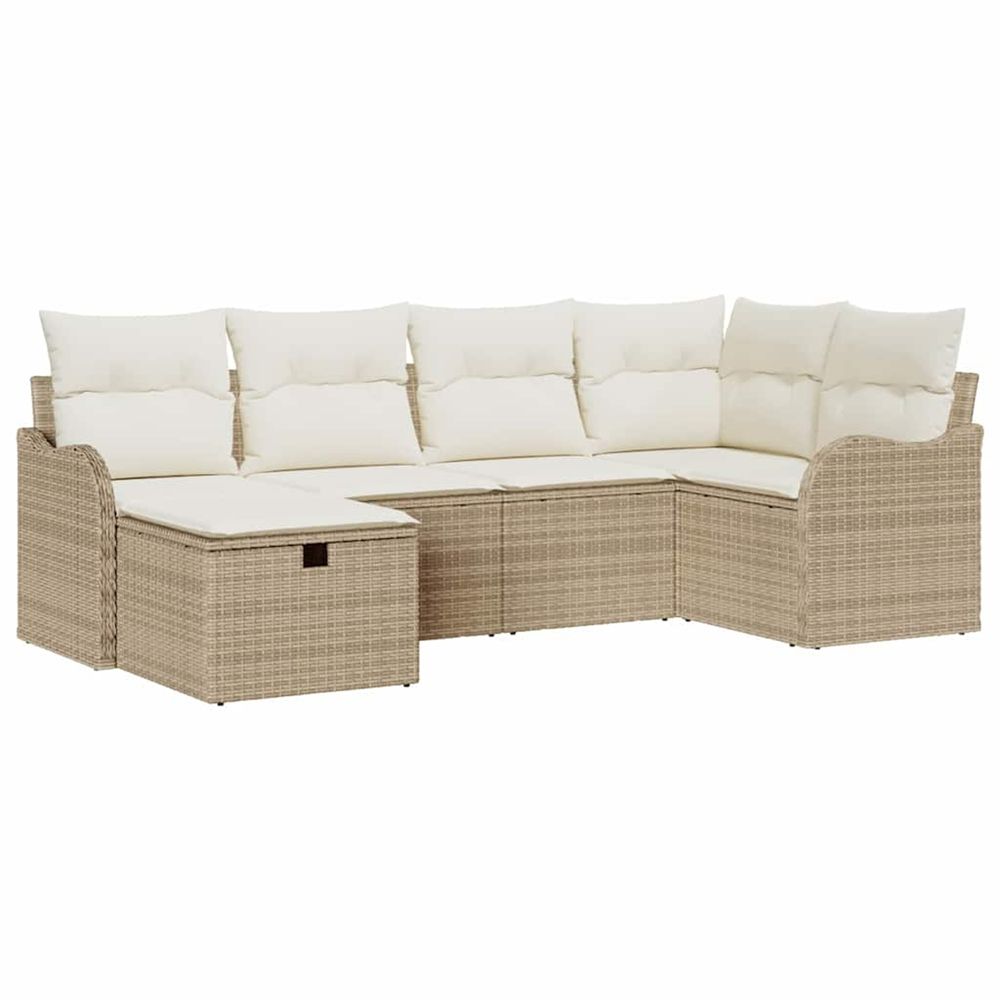 Ensemble de canapé de jardin 6 pc poly rotin