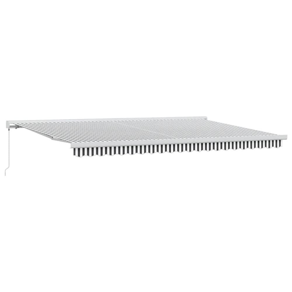 Auvent rétractable anthracite et blanc 5x3 m tissu et aluminium