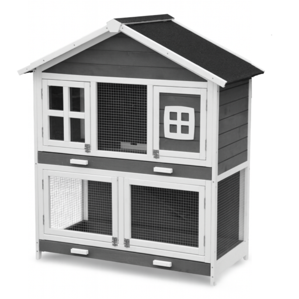 Cage clapier enclos pour lapins extérieur et intérieur en bois 115 x 60 x 118 cm. Modele oscar