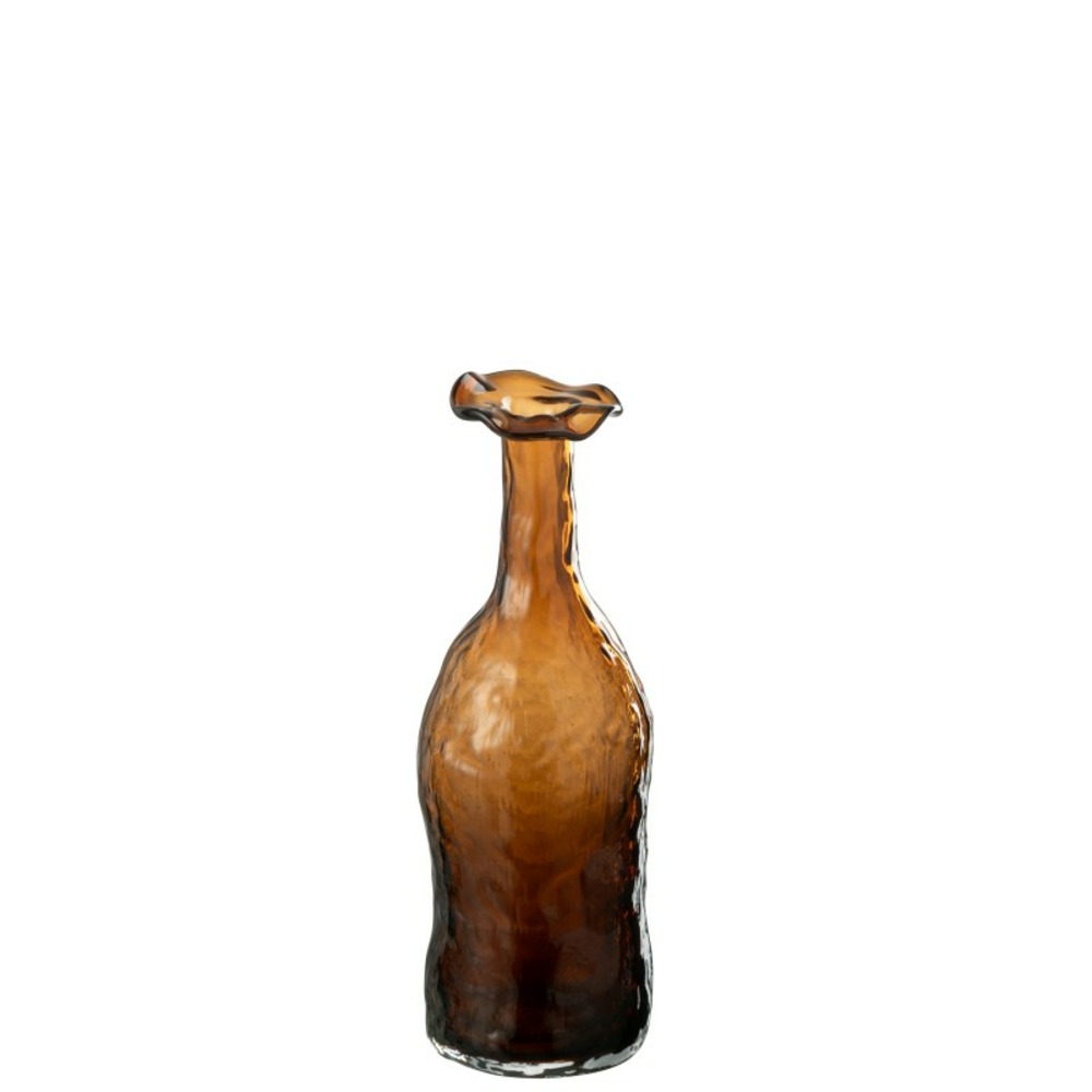 Vase en verre marron 9.5x9.5x27 cm