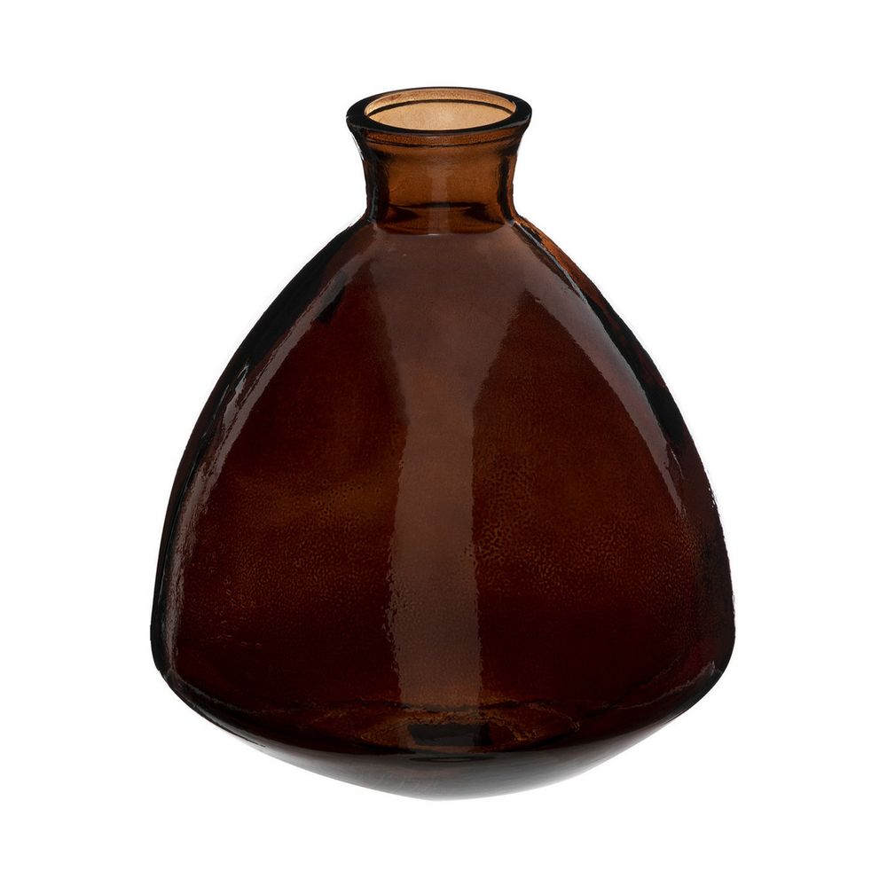 Vase en verre recyclé brun d 16 x h 19 cm