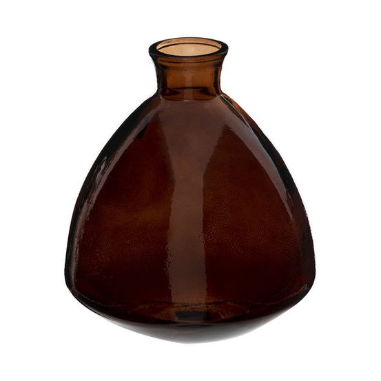 Vase en verre recyclé brun d 16 x h 19 cm
